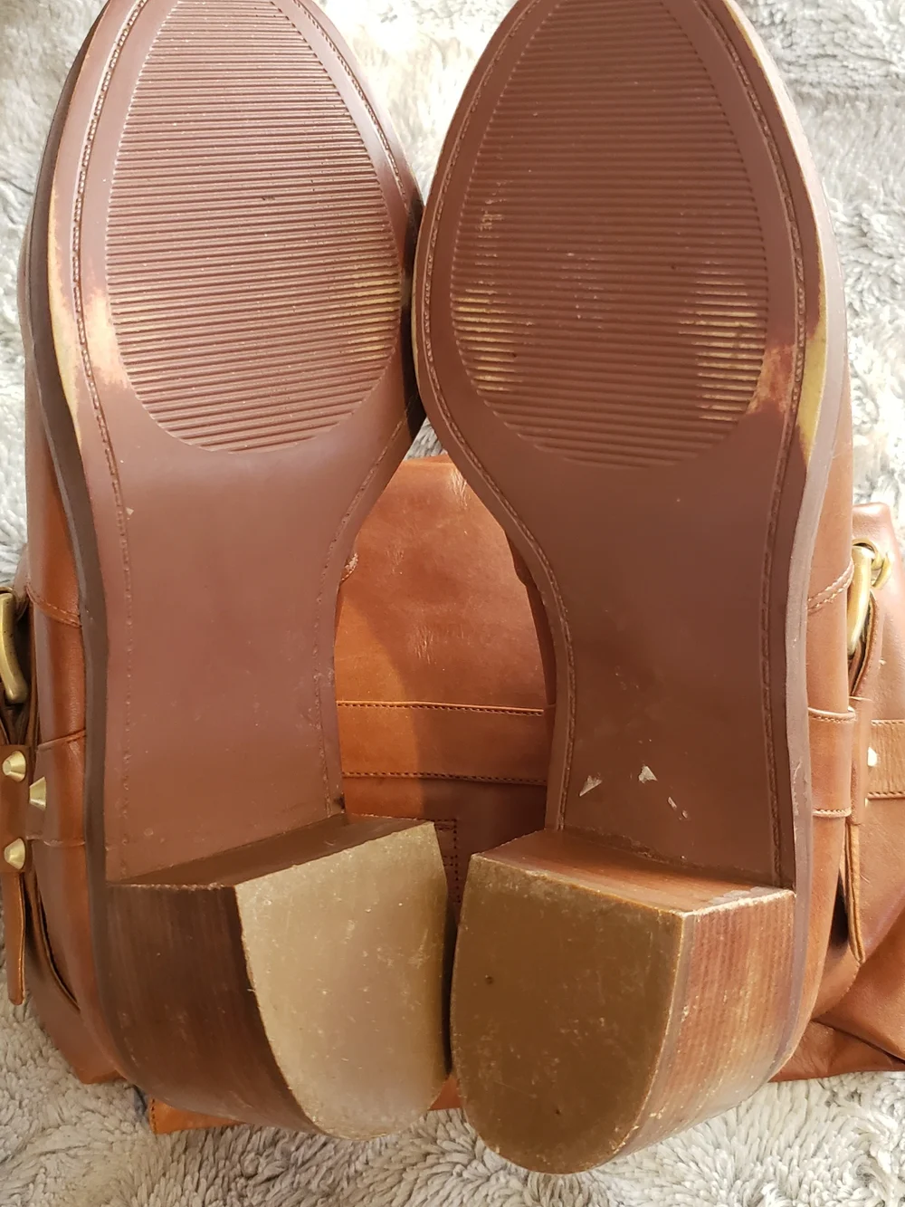 Michael Kors Cognac Tall Knee Buckle & Stud Boots